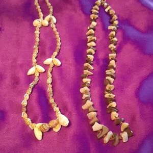 Seashell and Faux pearl necklaces